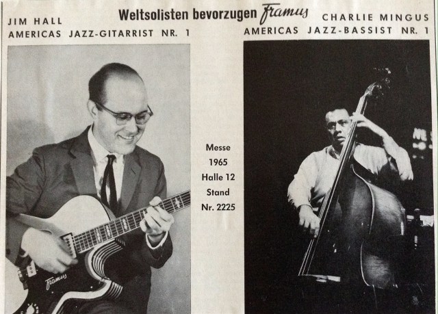 Jim Hall wirbt für eine Framus-Gitarre